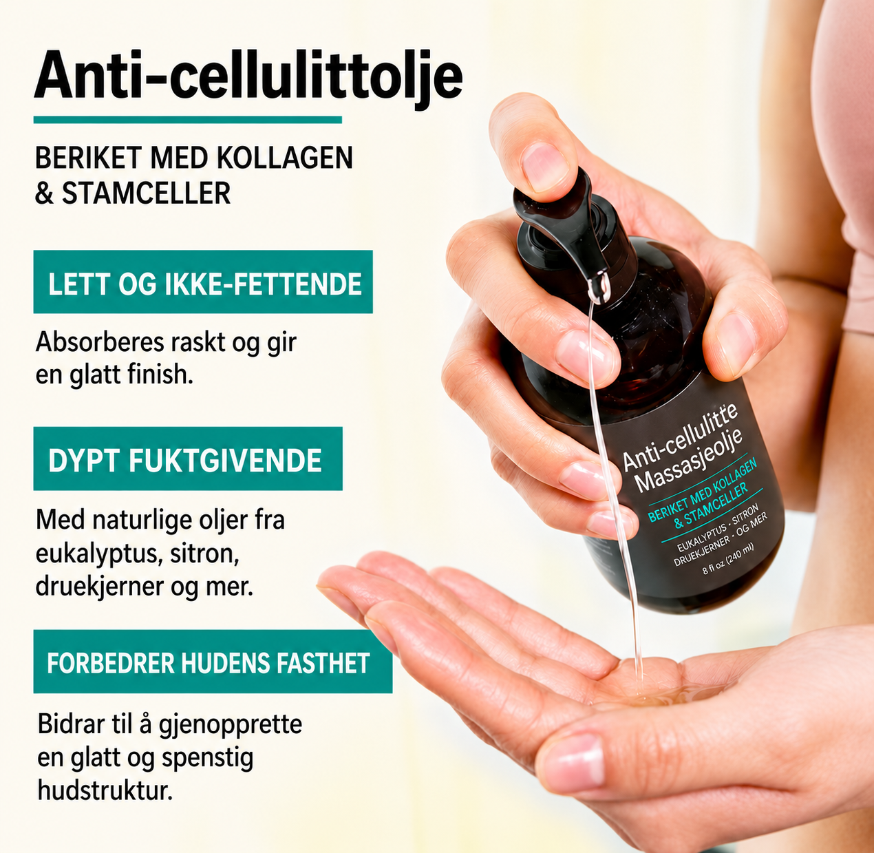 Kollagen Massasjeolje mot cellulitter