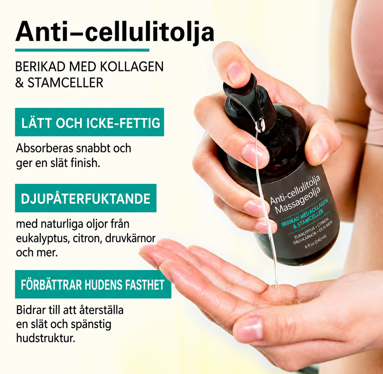 Kollagen Massageolja mot celluliter